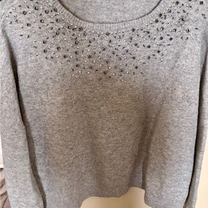 Simons Gray Sweater with Beaded Detail